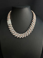 20mm Iced Out Miami Chain 2tone Rose gold