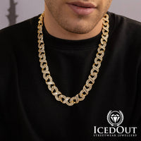 Iced Baguette Cuban chain Neckles_Gold