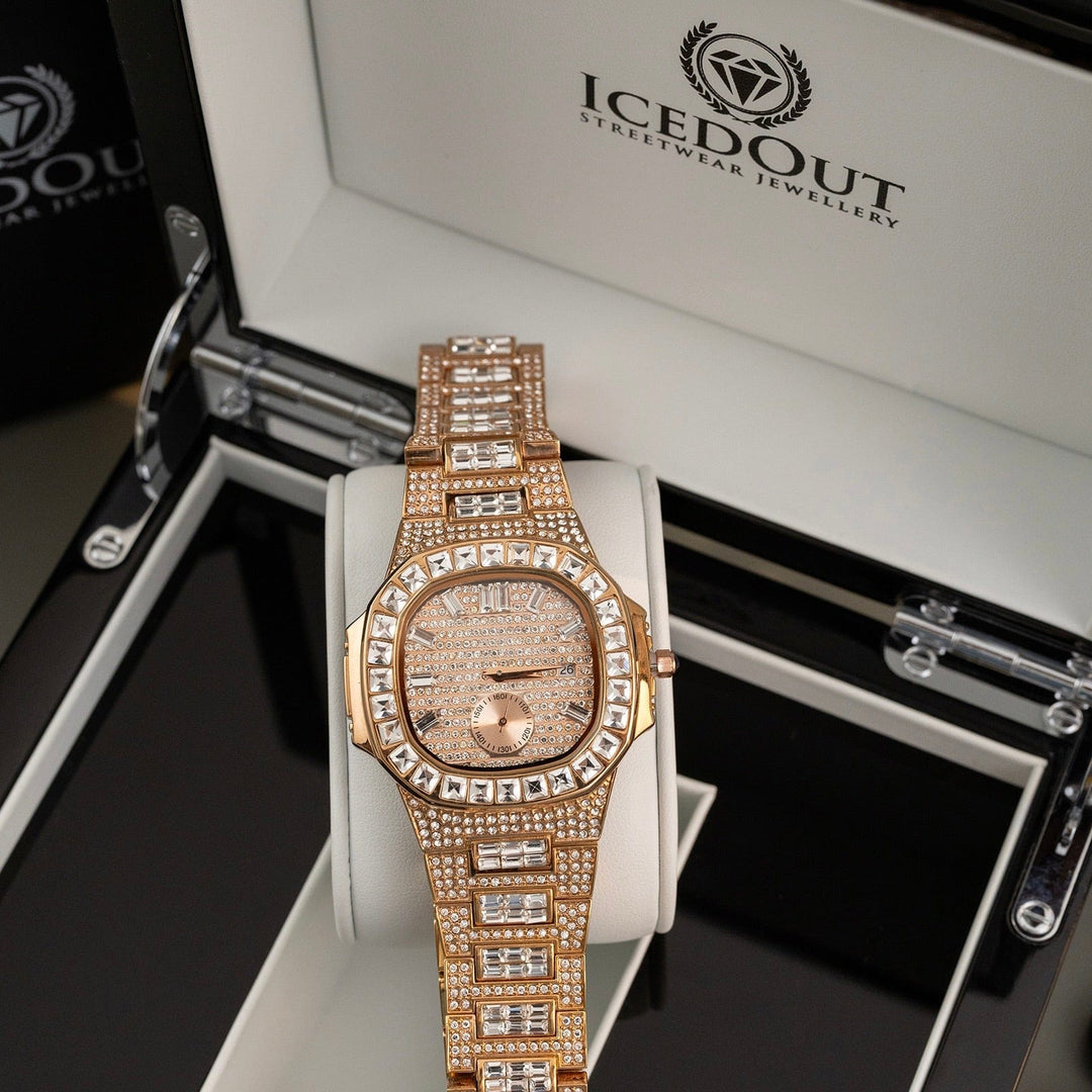 IcedOut Baguette Watch | Luxury Quartz Gold Timepiece AU & NZ