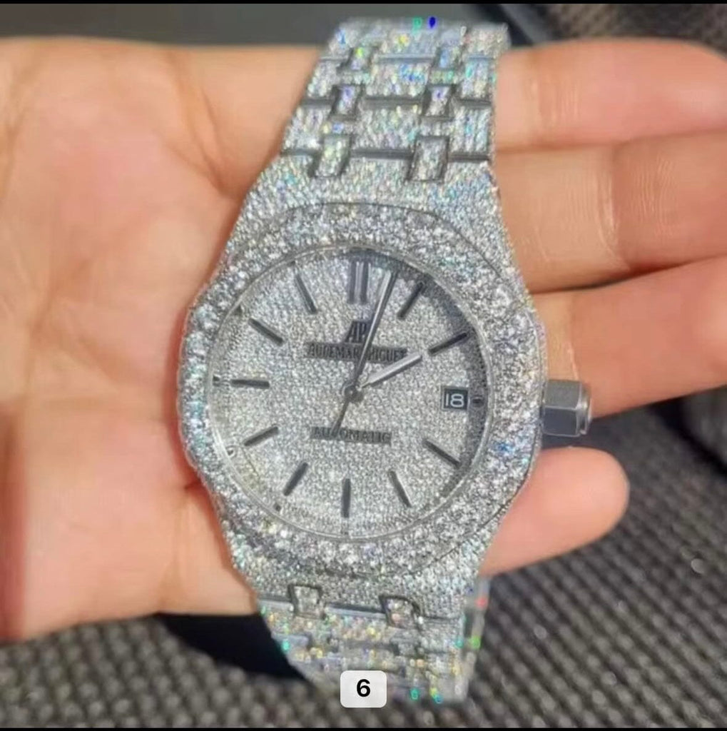 Iced Out Factory Set Diamond Ap Luxury Iced Out AP Watch – Shine