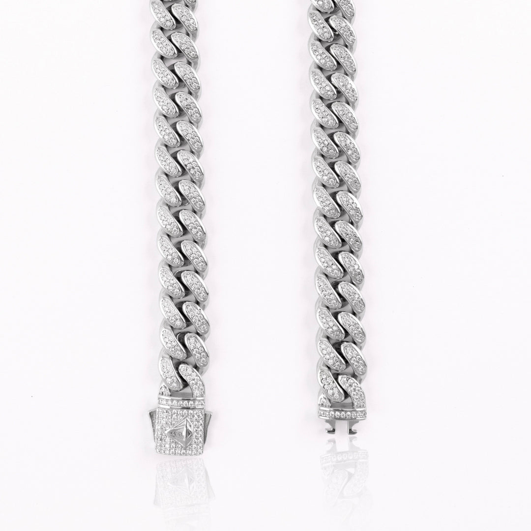 12MM Fully Iced Cuban – White Gold – IcedOut