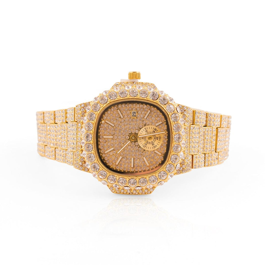 IcedOut Baguette Watch | Luxury Quartz Gold Timepiece AU & NZ display picture 2