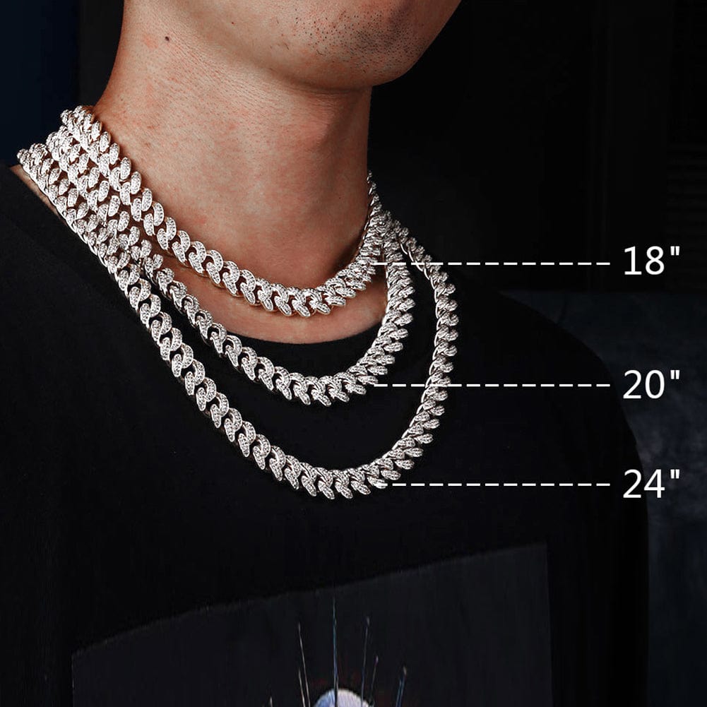 12MM Fully Iced Cuban – White Gold – IcedOut - Main Image