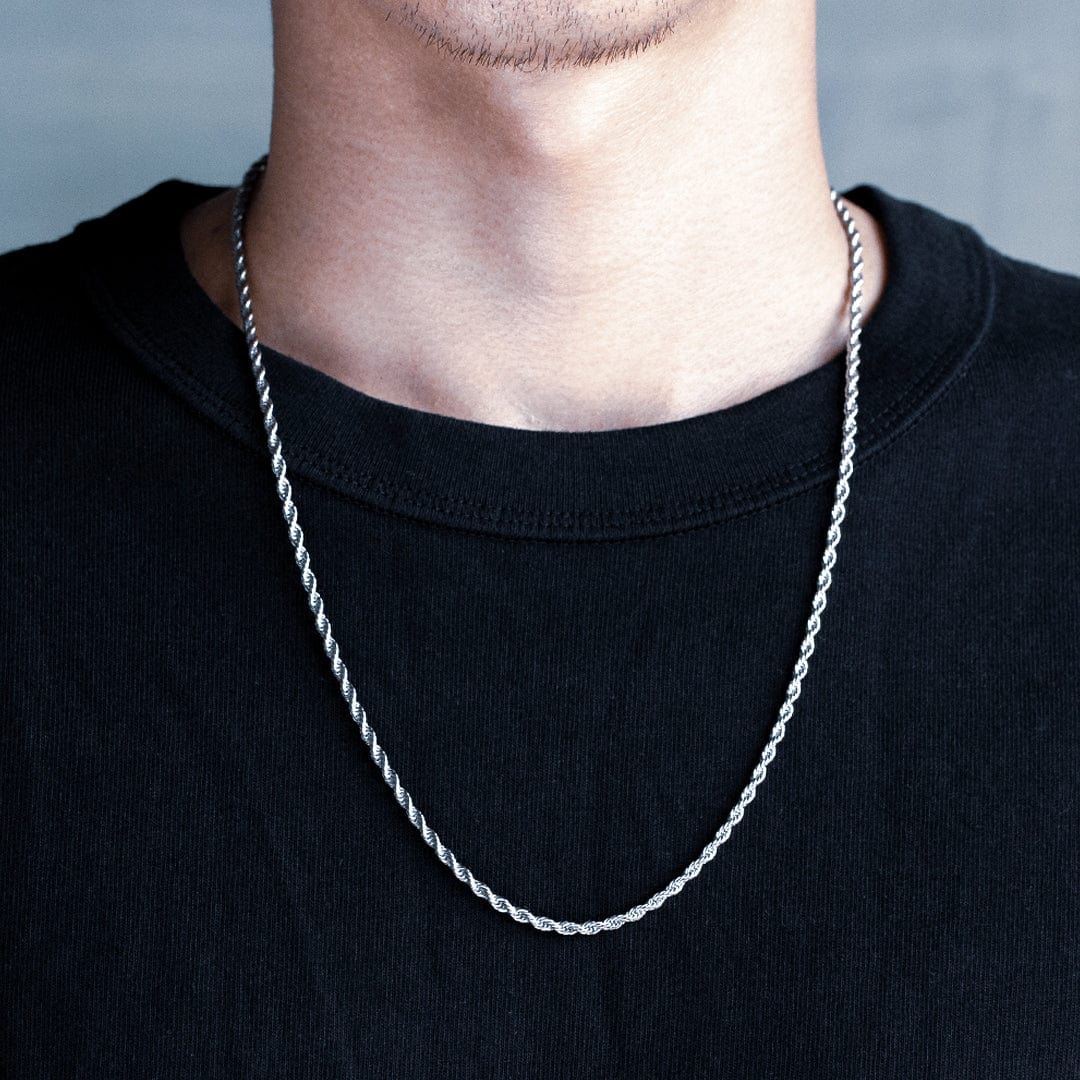 3m Rope Chain 3MM Silver Rope Chain Necklace Iced – IcedOut